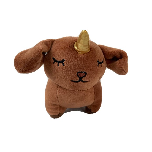 Snug a Babies SOFT Small Brown & Gold Puppy Unicorn plush EXCELLENT CONDITION - Picture 1 of 10